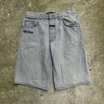 1990S/2000S Y2K BOSS BAGGY FADED THRASHED DENIM JEAN SHORTS