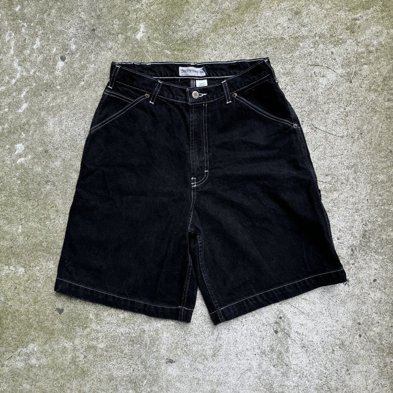 2000S Y2K BAGGY BLACK DENIM SKATER JEAN SHORTS JORTS