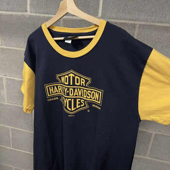 2000s Harley Davidson Colorblock Logo Tee