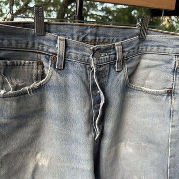 1990s Levi's 501xx Thrashed Repaired Cropped Jeans - Made in USA