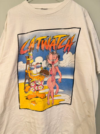 1990s GARFIELD CATWATCH BAYWATCH PARODY TEE