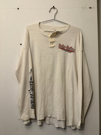 1980s HARLEY DAVIDSON THRASHED FADED LONGSLEEVE THERMAL TEE