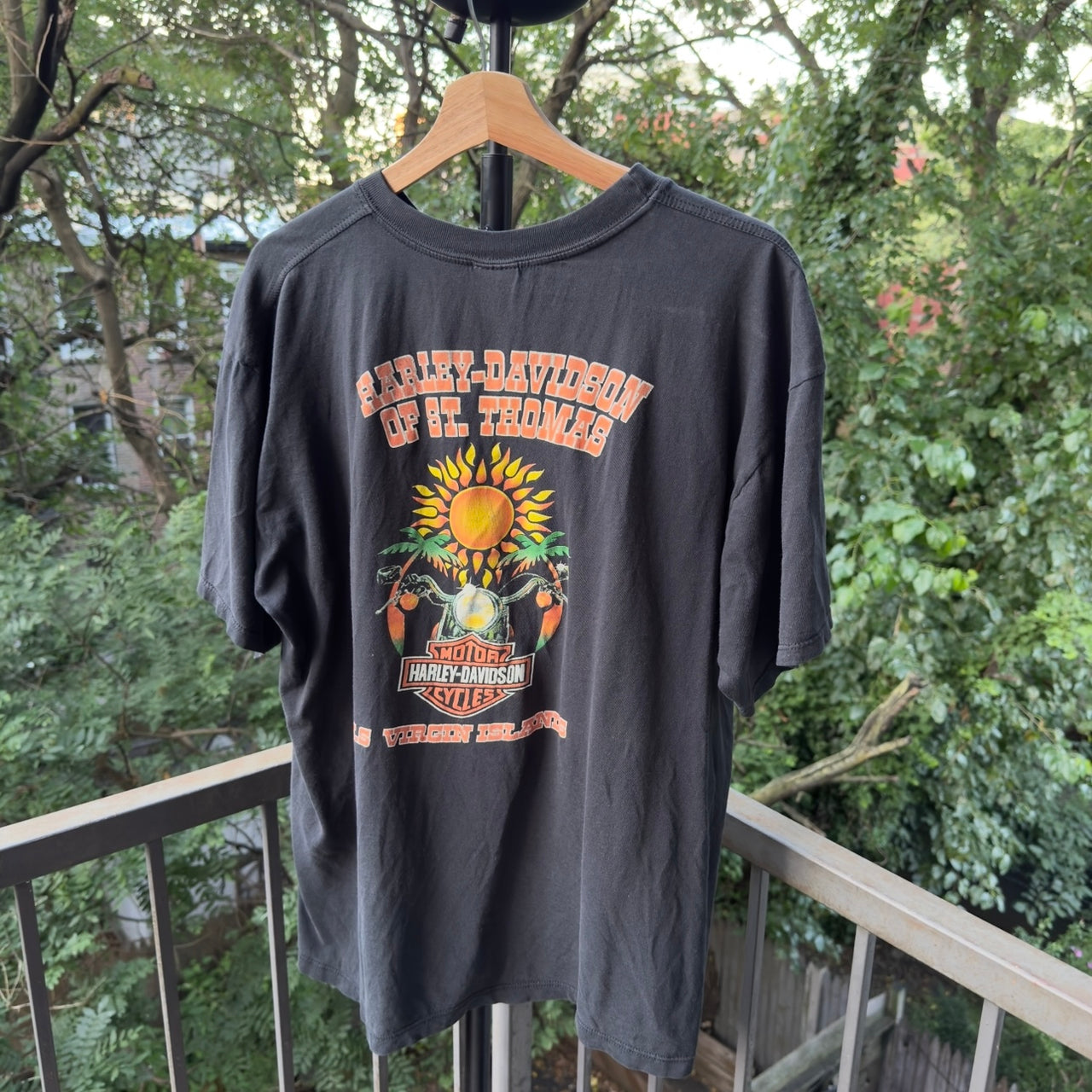 1990s Harley Davidson Faded Chrome Big Logo Tee