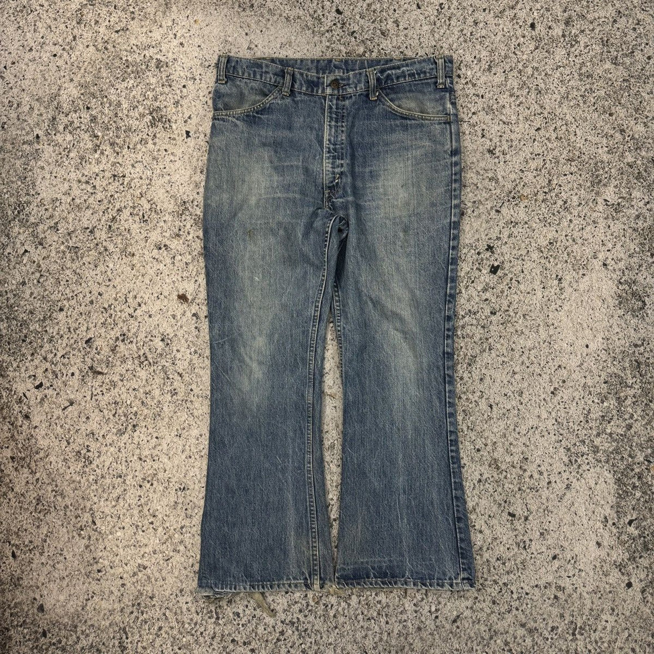 1970s LEVI'S 646 ORANGE TAB FADED FLARE DENIM JEANS