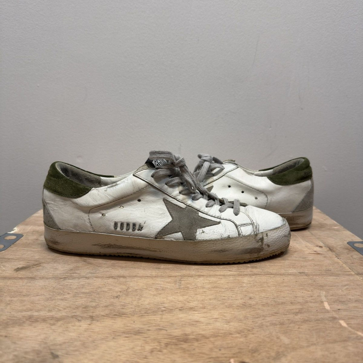 Golden Goose Superstar Green White Sneakers