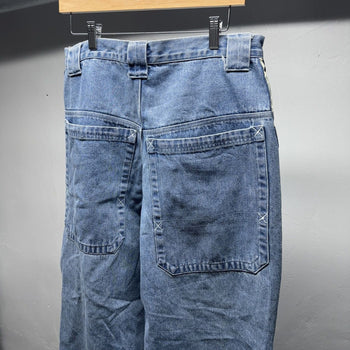 1990s Y2K Baggy Wide Leg Striped Denim Jeans