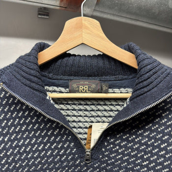 RRL Half Zip Wool Jacquard Knit Sweater Sample