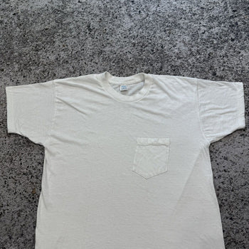 1960s Paper Thin Blank White Pocket Tee