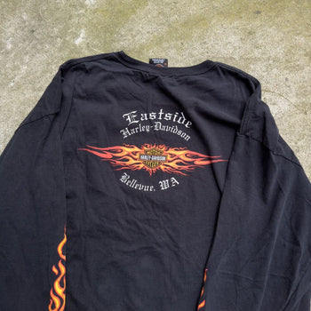 2000S HARLEY DAVIDSON DICE FLAMES LONGSLEEVE TEE