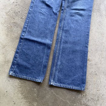 1990s LEVI'S 517 ORANGE TAB MADE IN USA BOOT CUT FADED DENIM JEANS