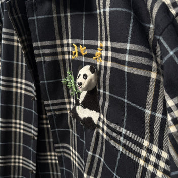 Doublet Puppet Animal Panda Plaid Flannel Shirt