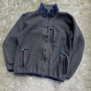 Polar PATAGONIA con cremallera completa, años 90, fabricado en EE. UU., color gris