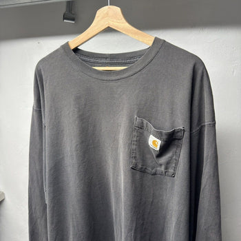 Carhartt Thrashed Faded Distressed Longsleeve Pocket Tee