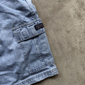 2000S FADED WRANGLER DENIM CARGO SKATER SHORTS JORTS