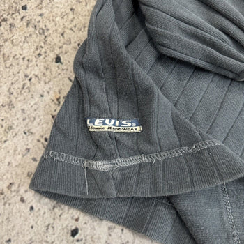 Camisa Henley de punto térmico de algodón acanalado de Levi's de gran tamaño de los años 2000