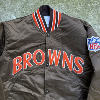 1990s CLEVELAND BROWNS NFL SATIN STARTER JACKET