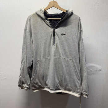 Vintage 2000s Nike Reversible Black Nylon Cotton Windbreaker Jacket