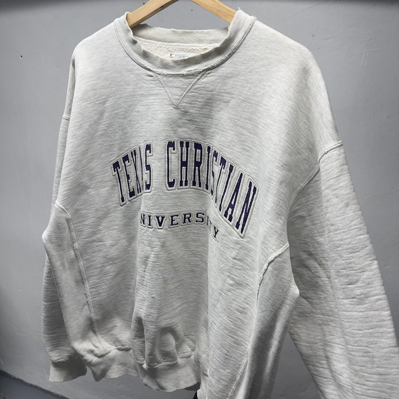 1990s Thrashed Distressed Texas Christian Sweatshirt