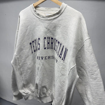 1990s Thrashed Distressed Texas Christian Sweatshirt