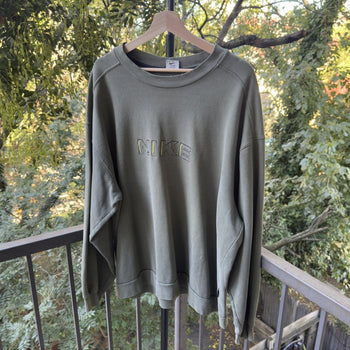 1990s Nike Thrashed Faded Green Logo Sweatshirt