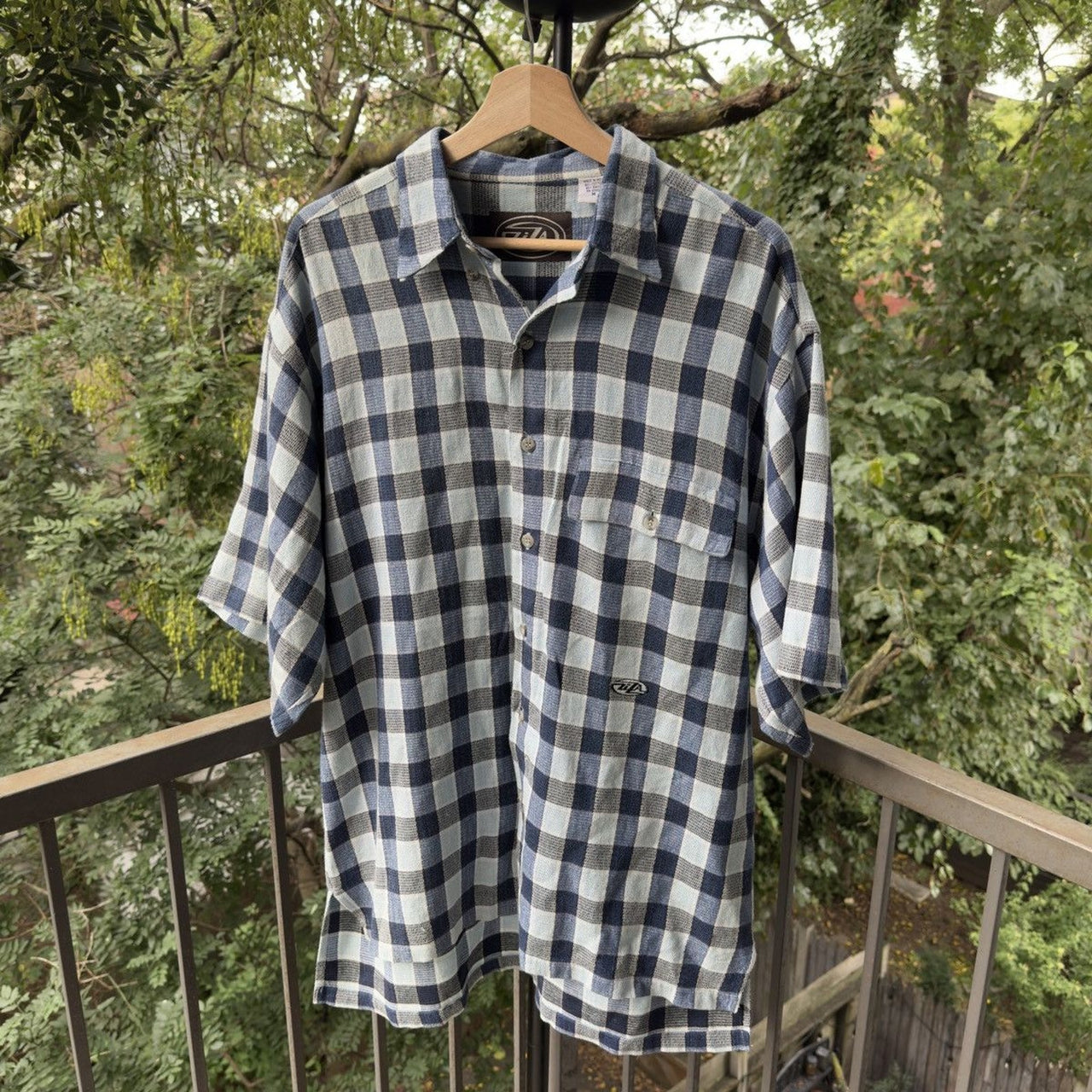 1990s Y2K Striped Checkered Shirt
