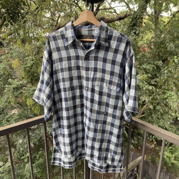 1990s Y2K Striped Checkered Shirt