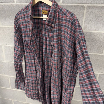 1990s Faded Plaid Grunge Flannel Shirt