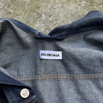 BALENCIAGA 2021 DIRTY BLUE SWING DENIM JACKET