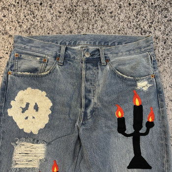 Denim Tears Virgil Abloh Embroidered Levi's 501 Jeans