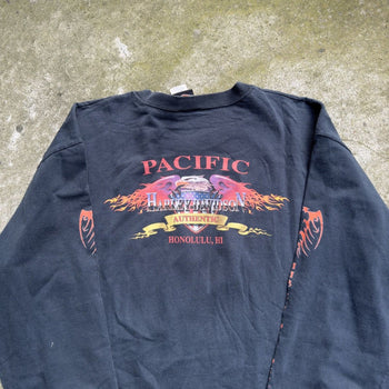 1990S HARLEY DAVIDSON METAL 3M FLAME LONGSLEEVE TEE HAWAII