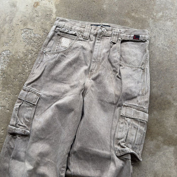 2000S FUBU BAGGY TAN DENIM CARGO SKATER JEANS