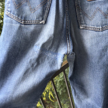 1980s Faded Distressed Wrangler Work Jeans
