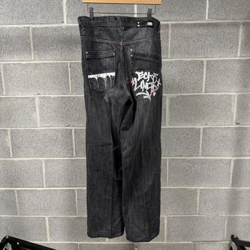 2000s Y2K Faded Ecko Baggy Embroidered Denim Skater Jeans