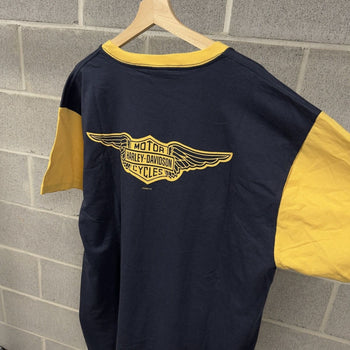 2000s Harley Davidson Colorblock Logo Tee
