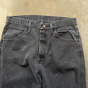 2000s FADED BLACK RUSTLER STRAIGHT DENIM SKATER JEANS