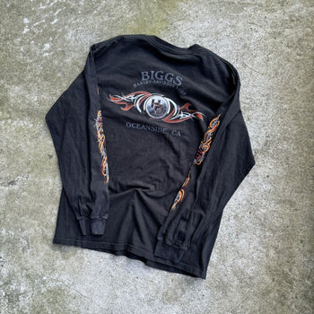 2000S HARLEY DAVIDSON WIRE FLAMES LOGO LONGSLEEVE TEE