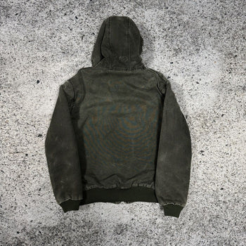 2000s CARHARTT FADED THRASHED GREEN HOODED WORK JACKET