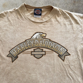 1990s HARLEY DAVIDSON EAGLE FADED TAN TEE