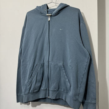 2000S NIKE BLUE TONAL MINI SWOOSH ZIP UP HOODIE