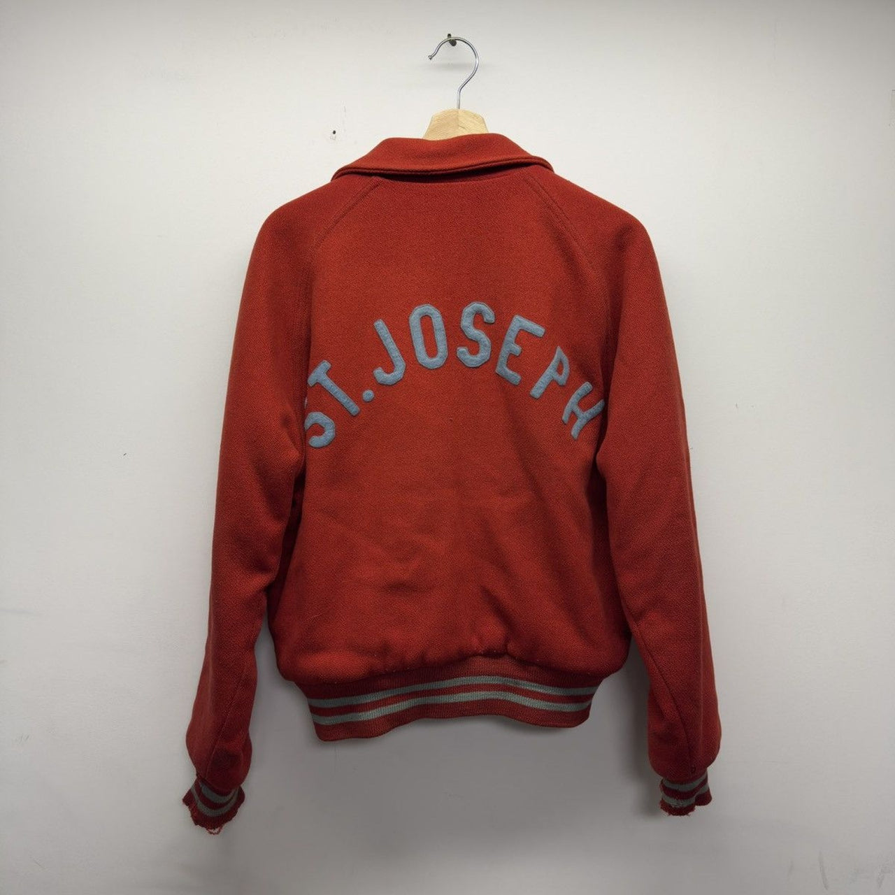 Vintage 1950s Distressed Red Wool Varsity Jacket