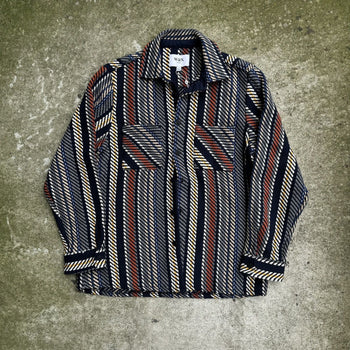 WAX LONDON VERTICAL STRIPE WHITING OVERSHIRT