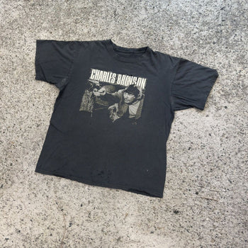 Camiseta descolorida de Charles Bronson Power Violence de los años 2000