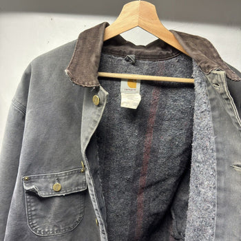 1990s Carhartt C02PTL Chore Coat Jacket Faded Distressed