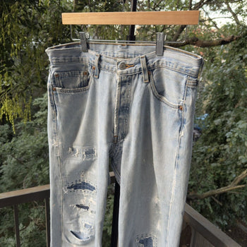 2000s Levi's 501xx Thrashed Faded Repaired Jeans