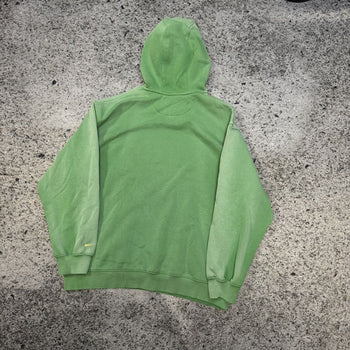 Sudadera con capucha Nike Soccer verde descolorido de gran tamaño de la década de 2000
