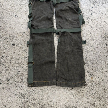 2003 Dolce & Gabbana AW03 Runway Bondage Parachute Denim Grey