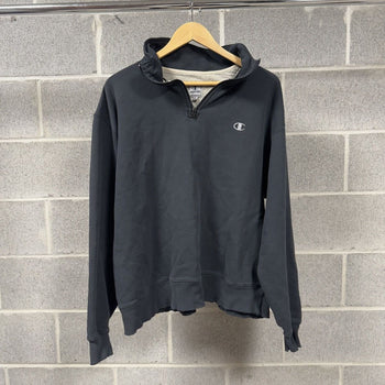 2000s Thrashed Faded Distressed Champion Quarter Zip Sweatshirt