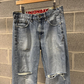 2000s Y2K Unionbay Thrashed Faded Distressed Bootcut Flare Jeans