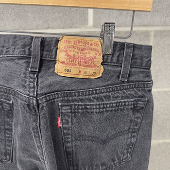 1990s Levi's 501 Faded Black Jeans - Made in USA