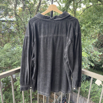 1990s Faded Zip Up Corduroy Shirt